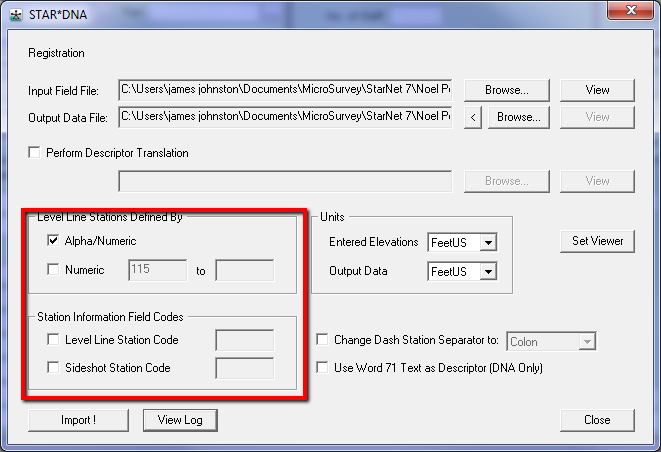 star dna log file states backsight and foresight station names are the same powered by kayako help desk software