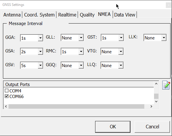 GNSS Setting Com Port