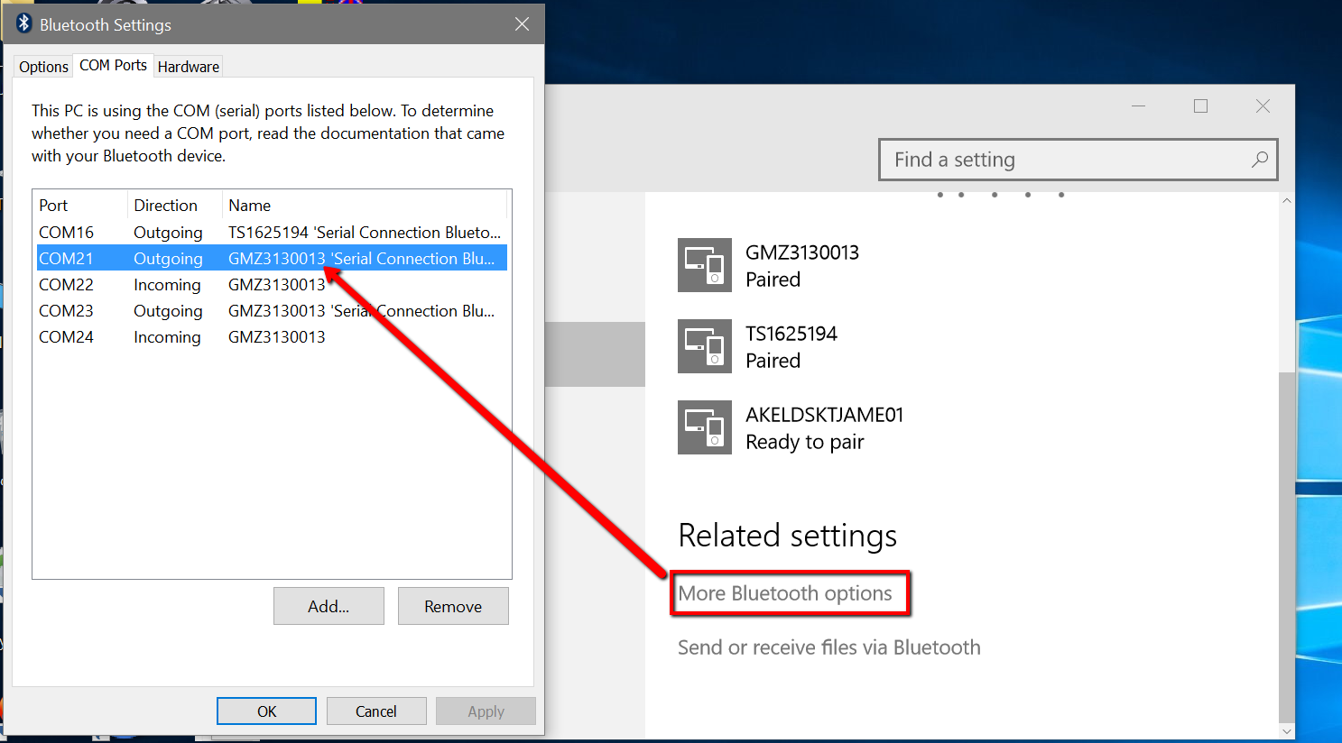 Establishing a Bluetooth PAN connection between FieldGenius and a